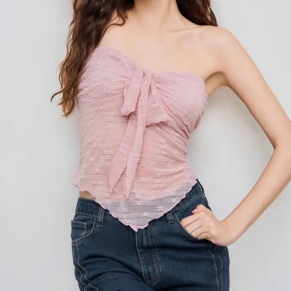 NWT Tie Front Tube Top